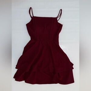 Altar’d State Maroon Bow Mini Dress
